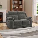 Emerson 2 Seater Electric Recliner Sofa in Plush Charcoal Fabric
