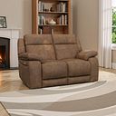 Emerson 2 Seater Electric Recliner Sofa in Ranch Brown Fabric