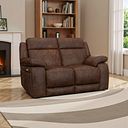 Emerson 2 Seater Electric Recliner Sofa in Ranch Dark Brown Fabric