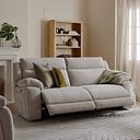 Emerson 3 Seater Electric Recliner Sofa in Luxe Natural Fabric