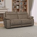 Emerson 3 Seater Electric Recliner Sofa in Miller Earth Brown Fabric