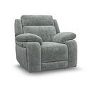 Emerson Electric Recliner Armchair in Plush Silver Fabric