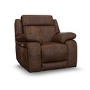 Emerson Electric Recliner Armchair in Ranch Dark Brown Fabric