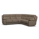 Emerson Large Corner Electric Recliner Sofa in Miller Earth Brown Fabric