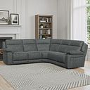 Emerson Large Corner Electric Recliner Sofa in Miller Grey Fabric