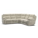 Emerson Large Corner Electric Recliner Sofa in Plush Beige Fabric