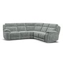 Emerson Large Corner Electric Recliner Sofa in Plush Silver Fabric