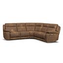 Emerson Large Corner Electric Recliner Sofa in Ranch Brown Fabric