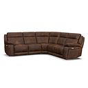 Emerson Large Corner Electric Recliner Sofa in Ranch Dark Brown Fabric