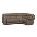 Emerson Left Hand Corner Electric Recliner Sofa in Miller Earth Brown Fabric