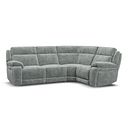 Emerson Left Hand Corner Electric Recliner Sofa in Plush Silver Fabric