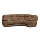 Emerson Left Hand Corner Electric Recliner Sofa in Ranch Brown Fabric