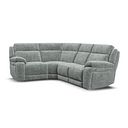 Emerson Right Hand Corner Electric Recliner Sofa in Plush Silver Fabric