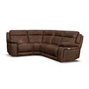 Emerson Right Hand Corner Electric Recliner Sofa in Ranch Dark Brown Fabric