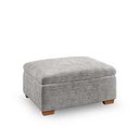 Emerson Storage Footstool in Luxe Grey Fabric