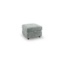 Emerson Storage Footstool in Plush Silver Fabric