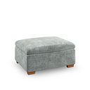 Emerson Storage Footstool in Plush Silver Fabric