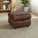 Emerson Storage Footstool in Ranch Dark Brown Fabric