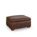 Emerson Storage Footstool in Ranch Dark Brown Fabric