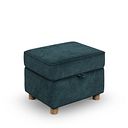 Emery Storage Footstool in Deep Water Fabric