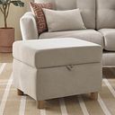 Emery Storage Footstool in  Freya Oatmeal Fabric