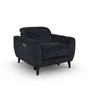 Emilia Electric Recliner Armchair with Power Ratchet Headrest in Montreal Denim Fabric