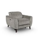 Emilia Electric Recliner Armchair with Power Ratchet Headrest in Montreal Grey Fabric
