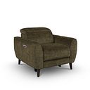 Emilia Electric Recliner Armchair with Power Ratchet Headrest in Montreal Olive Fabric