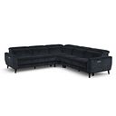 Emilia Large Corner Electric Recliner Sofa with Power Ratchet Headrests in Montreal Denim Fabric