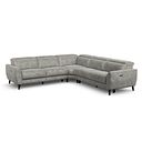 Emilia Large Corner Electric Recliner Sofa with Power Ratchet Headrests in Montreal Grey Fabric