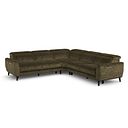 Emilia Large Corner Electric Recliner Sofa with Power Ratchet Headrests in Montreal Olive Fabric