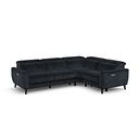 Emilia Left Hand Corner Electric Recliner Sofa with Power Ratchet Headrests in Montreal Denim Fabric