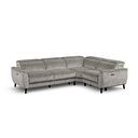 Emilia Left Hand Corner Electric Recliner Sofa with Power Ratchet Headrests in Montreal Grey Fabric