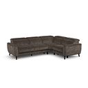 Emilia Left Hand Corner Electric Recliner Sofa with Power Ratchet Headrests in Montreal Mole Fabric