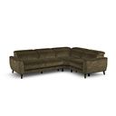 Emilia Left Hand Corner Electric Recliner Sofa with Power Ratchet Headrests in Montreal Olive Fabric