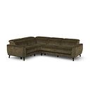 Emilia Right Hand Corner Electric Recliner Sofa with Power Ratchet Headrests in Montreal Olive Fabric