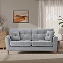 Eton 4 Seater Sofa in Cherub Silver Fabric