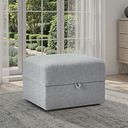 Eton Storage Footstool in Cherub Silver Fabric