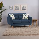 Evie 2 Seater Sofa in Blue Fabric