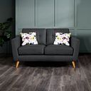 Evie 2 Seater Sofa in Charcoal Fabric
