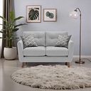 Evie 2 Seater Sofa in Silver Fabric
