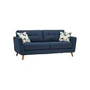 Evie 3 Seater Sofa in Blue Fabric