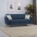 Evie 3 Seater Sofa in Blue Fabric