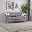 Evie 3 Seater Sofa in Silver Fabric