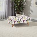 Evie Accent Footstool in Patterned Purple Fabric