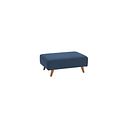 Evie Accent Footstool in Plain Blue Fabric