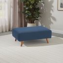 Evie Accent Footstool in Plain Blue Fabric