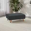 Evie Accent Footstool in Plain Charcoal Fabric