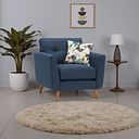 Evie Armchair in Blue Fabric