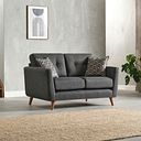 Evie 2 Seater Sofa in Rosa Collection Charcoal Fabric